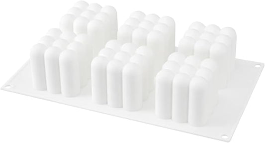 Restaurantware-6 Cavities Pastry & Baking Mold, 1 Oven-Ready 3D Mold - Flexible, Freezable, White Silicone Silicone Mold For Baking, Easy Release, For Chocolate, Cheesecake, Jelly, Or Mousse