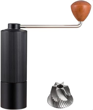 Manual Coffee Grinder, Adjustable Grinding Settings, Stainless Steel Burrs, Portable Hand-Cranked Coffee Grinder, For Espresso, Drip Filter, French Press Filter (Style B-Black)
