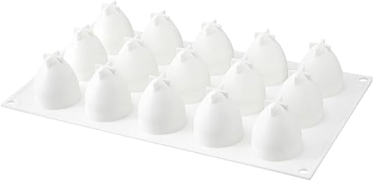 Restaurantware-Pastry Tek 15 Cavities Strawberry Silicone Mold, 1 Oven-Ready Strawberry Mold - Flexible, Freezable, White Silicone Fruit Silicone Mold, Easy Release, For Baking