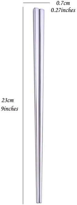 4 Pairs 9 Inches Stainless Steel Chopsticks, Reusable Japanese Chinese Chop Sticks for Noodles,Ramen,Sushi,Sashimi, Rice and Asian Special