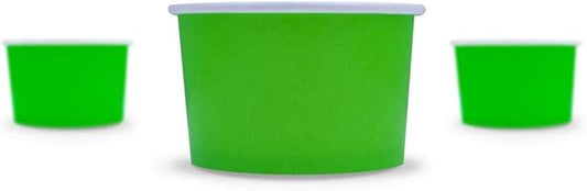 UNIQ 1000-Count 4 oz Paper Ice Cream Cups Green Color | Disposable Dessert Bowls for Ice Cream, Yogurt, Gelato | Frozen Dessert Supplies