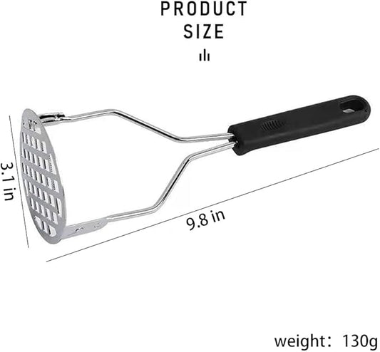 Potato masher with non-slip handle, stainless steel masher masher kitchen tool for potatoes, sweet potatoes, beans, vegetables, fruits, baby food, avocados and more