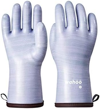 LANON Protection Wahoo Liquid Silicone Smoker Oven Gloves, Food-Contact Grade, Heat Resistant Gloves for Cooking, Grilling, Baking, Purple, XL/10