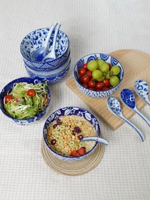 28Oz Ceramic Ramen Noodle Pho Bowl Set with Chopstick&Spoon&Gift box | Lead & Cd Free, Food Safe, Microwave/Oven/Dishwasher Safe, Matching pattern set, foam packed, ideal all-occasion gift