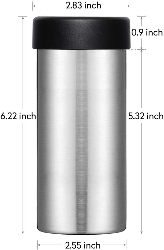 12 oz. Slim Can Cooler Insulated | Stainless Steel 12oz. Skinny Drink Holder for Soda, Hard Seltzer, Beer and Energy Drinks
