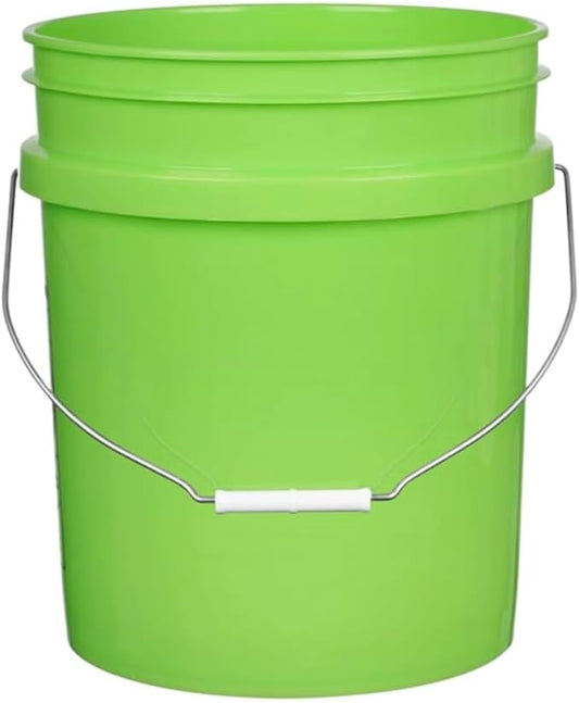 House Naturals 5 Gallon Premium HPDE Plastic Bucket - Made in USA Food Grade Storage Container, BPA Free All Purpose Pail (4, Lime)