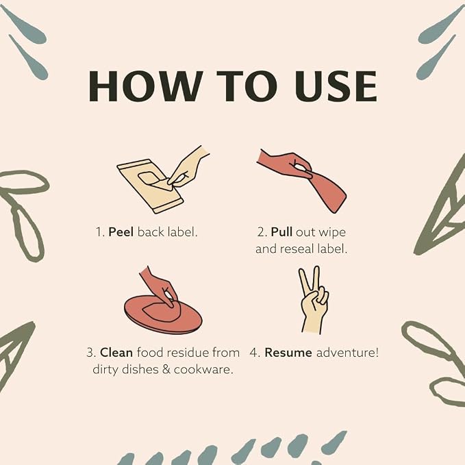 Dish Wipes | A Soap-and-Water Alternative | Pre-Moistened Food-Safe Rinse-Free