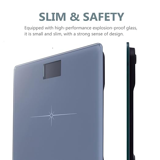 Ultra-Wide NUTRI FIT Bathroom Scale Digital High Accuracy Body Weight Scanner with Easy-to-Read Backlit LCD, 400 Pounds Ultimate Grey
