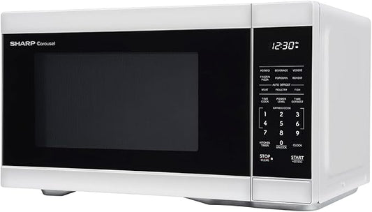 SHARP Countertop Microwave Oven with Removable 12.4" Carousel Turntable, 1000 Watt, 1.1 Cubic Feet, White
