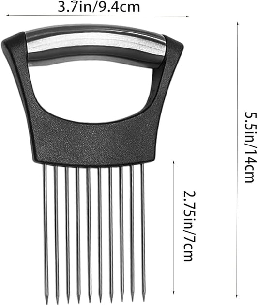 Stainless Steel Onion Holder for Slicing ,Meat Tenderizer,Fruits Vegetable Onion Cutter for Slicing and Storage of Avocados Lemon Potato Tomato and Other Meat Stalking Fork