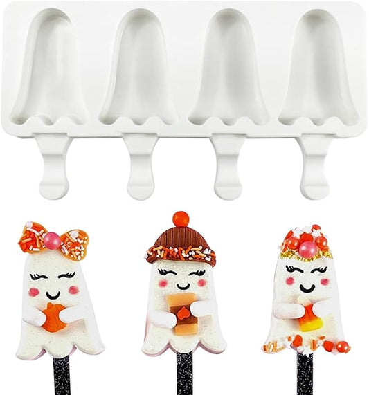Silicone Popsicle Mold - Soft & Smooth DIY Ice Cream Maker (2 Pcs White)