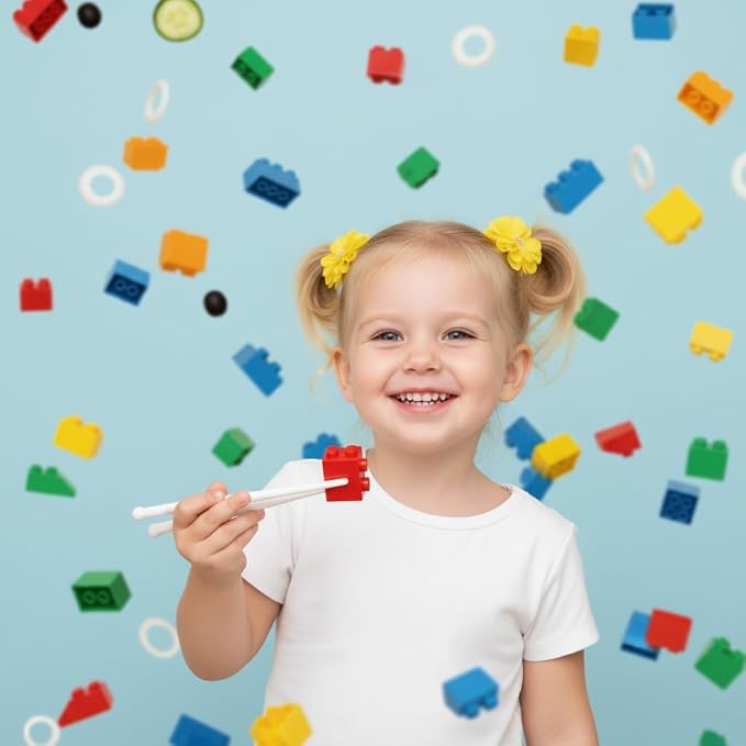Chopsticks for Kids, 2 Pairs Training Chopsticks for Toddlers Beginners Baby Children Learning and Practice, Easy Mealtime & Fine Motor Skill Development, Non-Slip Grip, Dishwasher Safe | Beginners Children Learning and Practice, Easy Mealtime & Fine M...