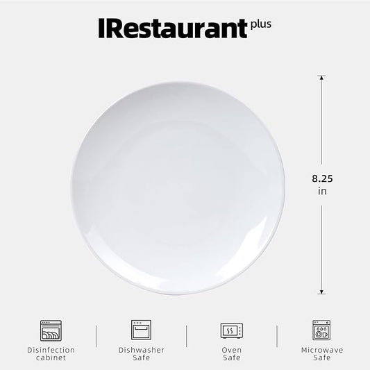 Stoneware Coupe Commercial Grade Dinnerware, Bright White Plate 8.25", Case of 24