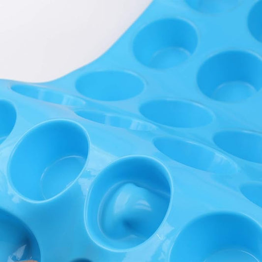 homEdge 24-Cup Silicone Mini Muffin Pan, 3 Packs Non-Stick Muffin Molds for Cupcake, Tarts - Blue