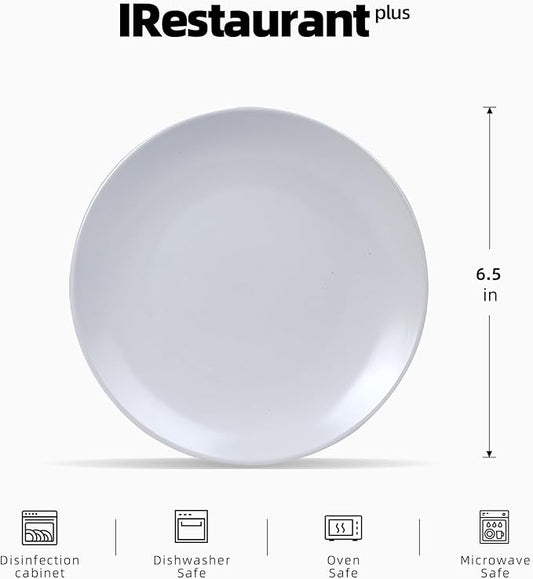 Stoneware Coupe Commercial Grade Dinnerware, Matte White Plate 6.5", Case of 36