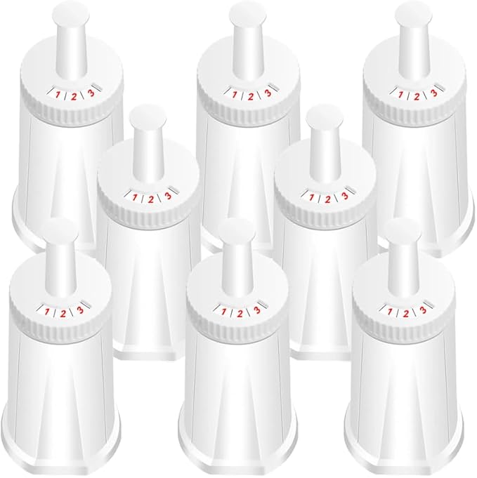 Filter - Replacement Water Filter Compatible with Breville Sage Claro Swiss For Oracle, Barista & Bambino - Compare to Part #BES008WHT0NUC1.Pack of 8(First use without adding coffee powder )