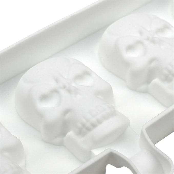 1 Pack Halloween Cute Skull Shape Popsicle Molds Silicone Ice Pop Molds 6 Cavities Popsicle Molds for Kids Adults Ice Cream Mold Cakesicles Mould DIY Popsicle Maker Homemade Popsicle Silicone Molds B