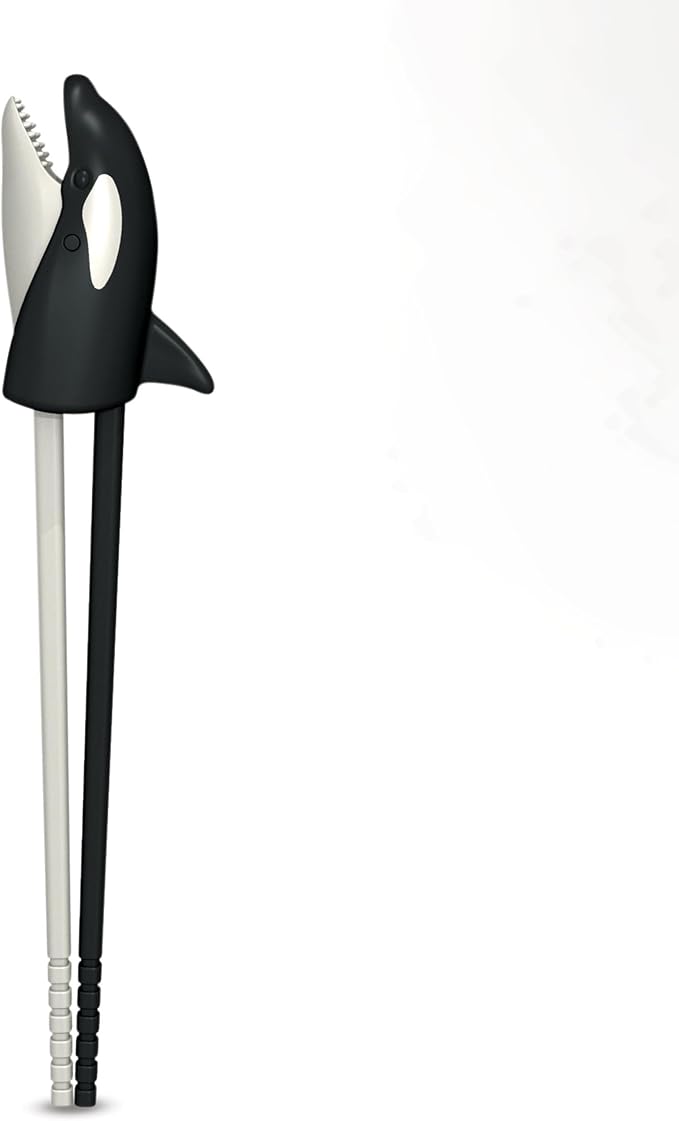 Genuine Fred MUNCHTIME Chopsticks, Orca Whale, Killer Whale, Picky Eater Solutions, Beginner Kids Reusable Chopsticks, Animated, Interactive Design, Fun Gift for Kids
