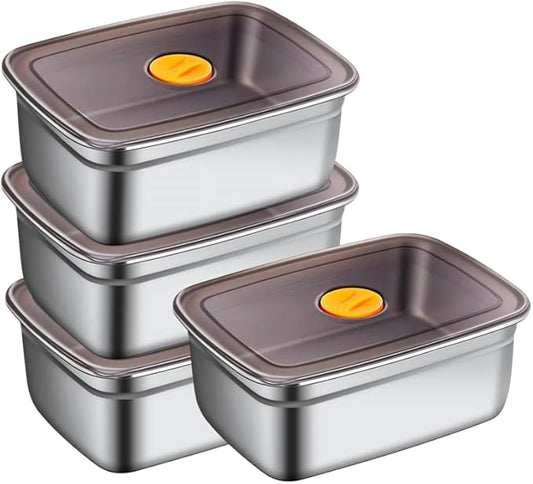 20 PCS Food Storage Containers with Lids Airtight (10 Containers & 10 Lids),stainless steel food containers leak proof storage box with lid Locking Food Storage Container freezer storage