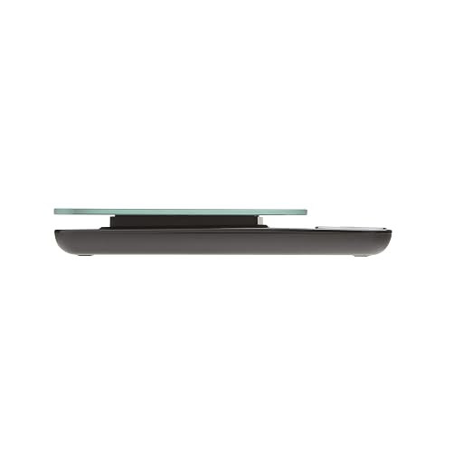 Taylor Glass Top Food Scale with Touch Controls, 11 lb Capacity, Sleek Black Design for Precision Food Measurement in Grams and Ounces