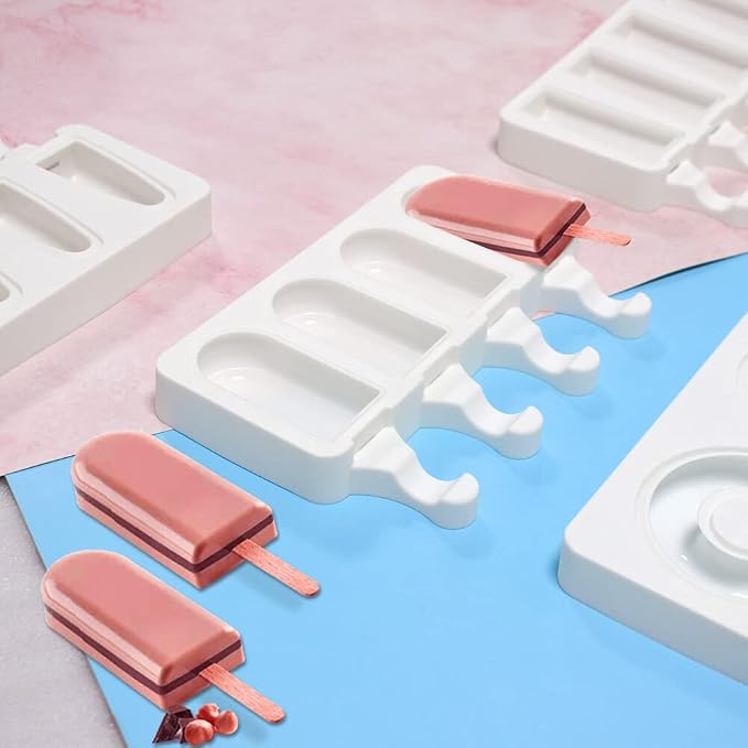 Surakey Ice Cream Silicone Mold Popsicle Silicone Mold Soft and Smooth Mould for DIY Homemade Ice-Lolly Ice Cream Ice Candy Cake Pop Maker Mold Non-Stick & Easy Release, Type 13