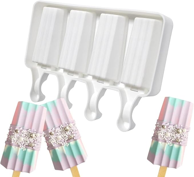 Surakey Ice Cream Silicone Mold Popsicle Silicone Mold Soft and Smooth Mould for DIY Homemade Ice-Lolly Ice Cream Ice Candy Cake Pop Maker Mold Non-Stick & Easy Release, Type 12