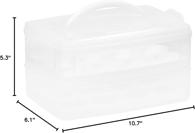 Snapware (2-Layer,24 Eggs Plastic Detachable Deviled Egg Carrier Storage Container With Lid and Handle,Freezer Dishwasher Microwave Safe,(Pack of 6)