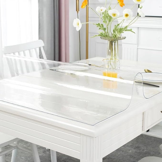 Warmstar Clear Table Cover Protector, 41 x 95 Inch, 1.5mm Thick PVC, Rectangle, Desk & Dining Table Protector Mat