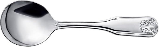 New Star Foodservice 58406 Shell Pattern, 18/0 Stainless Steel, Bouillon Spoon, 6.4-Inch, Set of 12