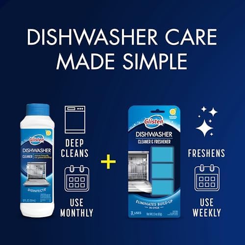 Summit Brands DM03N-SS Glisten Dishwasher Magic Machine Cleaner and Disinfectant, 12 Fl Oz Bottle, 2-Pack , White