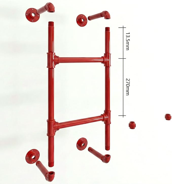 Wall Mounted Modular Ladder - 4-Rung Egress Ladder for Window, Well, Loft, Warehouse, Blanket Rack - Indoor & Outdoor - Certified - Wall-Fixed 4 Step Ladder - Pipe Ladders for Home - Rust Resistant