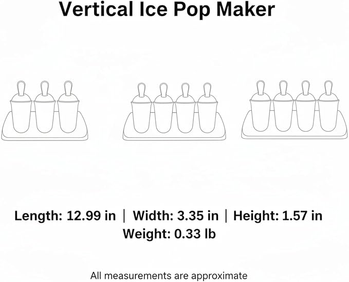 Easy-Use Vertical Popsicle Mold, 8-Cavity Ice Pop Maker for Compact Freezers, Durable PP Plastic Tray