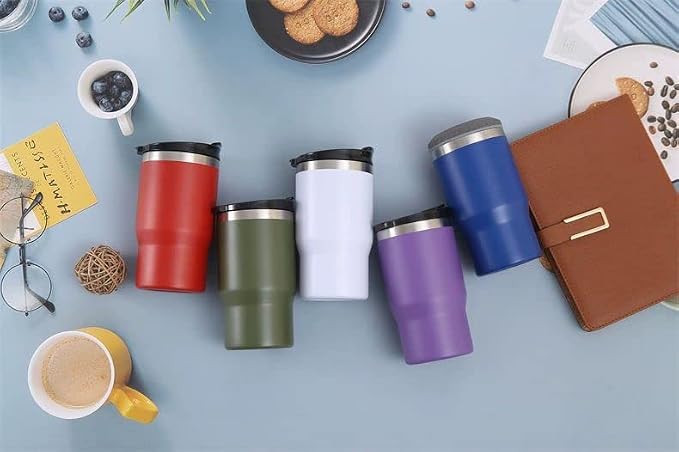 14oz 4 in 1 Stainless Steel Can Cooler Beer Bottle Insulator With 2 Lids for 12oz can&bottle, Double walled insulated Thermocooler &Travel Mug Holder Keeping Your Bevearge Cold (Red)
