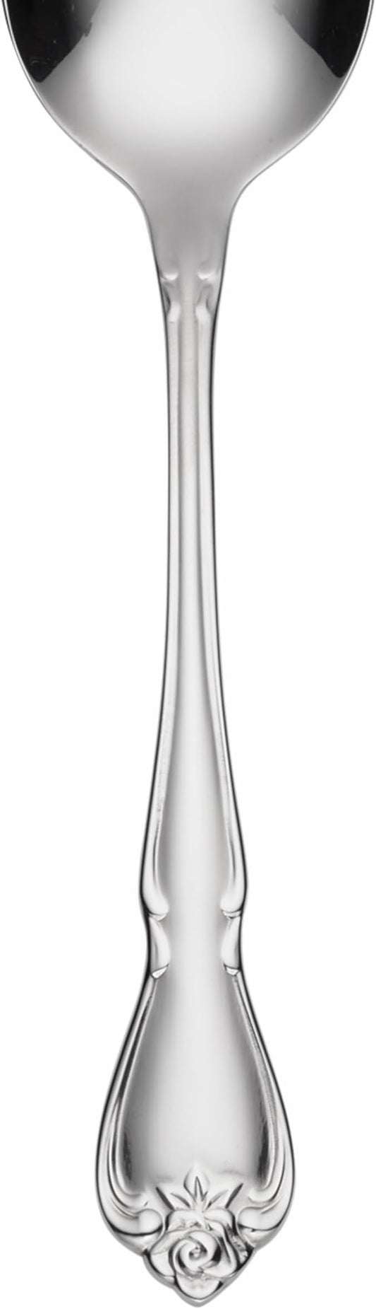 Oneida B552004C True Rose Everyday Flatware Dinner Spoons, Set Of 4, 6.75" L x 1.6" W