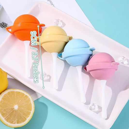 Ouliget Homemade Lollipo Popsicle Molds,Silicone Ice Cream Maker,Colorful DIY Ice Pop Molds,Reusable Storage Container for Homemade Flavored Ice Pops & Frozen Snacks, 4 Pcs