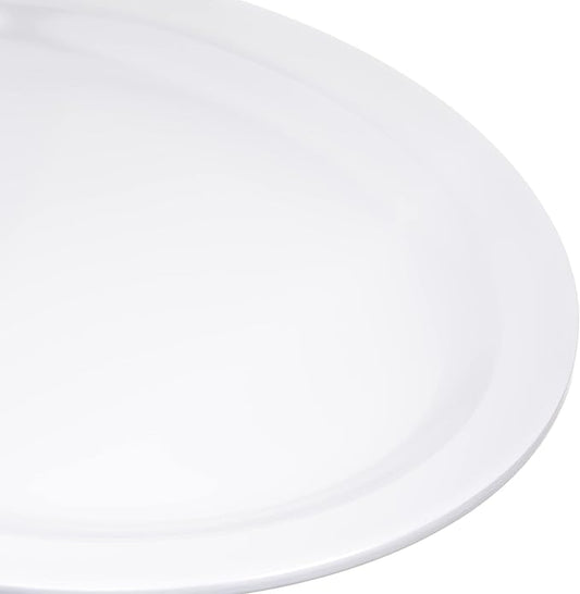 Carlisle FoodService Products Kingline Plastic Oval Platter Oval Tray for Home and Restaurant, Melamine, 12 x 9 Inches, White