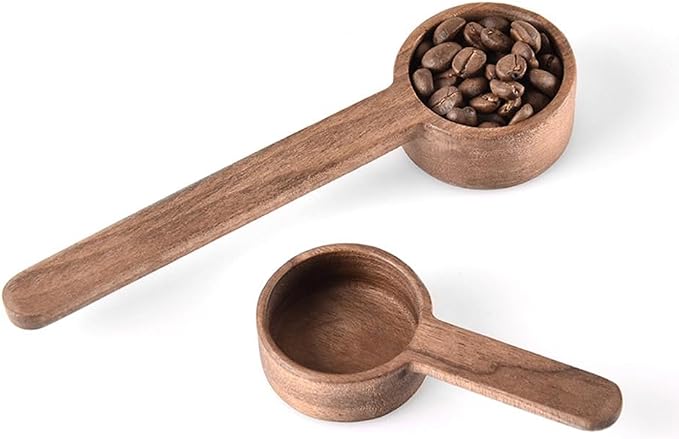 Coffee Spoons, ablespoon Scoop, Coffee Ground Spoon, Measuring for Ground Beans or tea, Soup Cooking Mixing Stirrer Kitchen Tools Utensils, 1 Wooden Tea Scoop (Walnut Wooden 3.86 in)