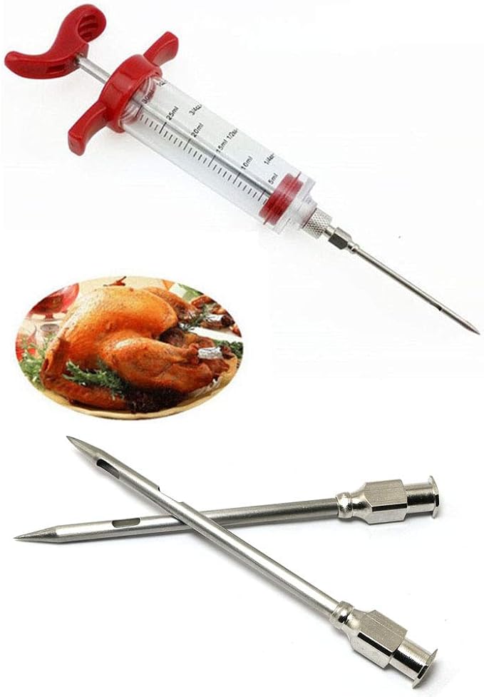 4pcs Injector Needle for Barbecue, Stainless Steel Marinade Turkey BBQ Meat Injector Needle Kitchen Accessories Party Home Supplies