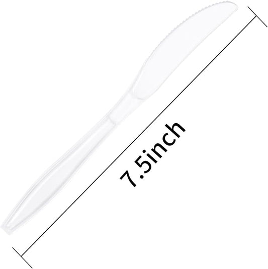 Liacere 360PCS Clear Plastic Knives Disposable - Heavy DutyBPA-Free - Heat Resistant, Solid and Durable Disposable Knives Bulk, Premium Plastic Knives Heavy Duty for Party Supply