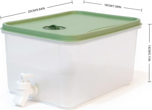 Drink Dispenser for Fridge - 1.19 Gallon Leak Proof Beverage Dispenser with Spigot - Iced Juice Water Container for Parties Outdoor Camping