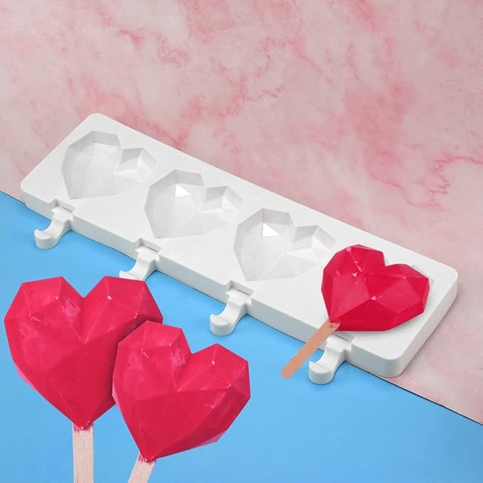 Popsicles Molds, Cake Pop Mold 4 Cavities Ice Pop Cakesicle Molds Silicone Ice Cream Mold, Silicone Popsicle Molds, Ice Pop Mold, Silicone Popsicles Molds for Kids, Reusable Popsicle Maker