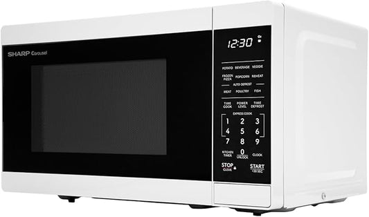 SHARP Compact Countertop Microwave Oven with Removable 10" Carousel Turntable, 700 Watt, 0.7 Cubic Feet, White