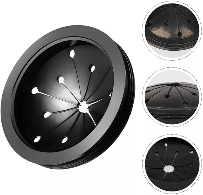Black 3-Inch Garbage Disposal Splash Guard - Kitchen Sink Baffle Covers for Whirlaway, Waste King and GE Models - Rubber Drain Cover Disposal and Splash Protection, Garbage Disposals and Parts