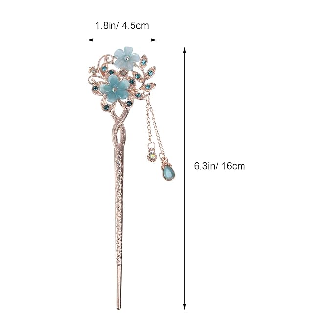 Japanese Chinese Hair Stick Metal Hair Clips for Wedding Hair Styling Flower Hair Chopsticks Vintage Hanfu Pins Hair Chopsticks Bun Updo Holders for Women Girls