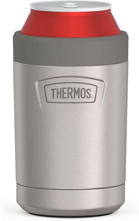 THERMOS ICON SERIES, Beverage Can Insulator - 12 Ounce, Matte Stainless Steel - Vacuum Insulated