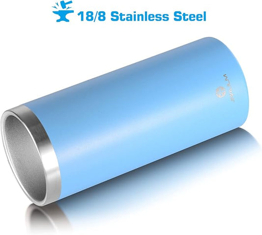 12 oz. Slim Can Cooler Insulated (Sky Blue) | Stainless Steel 12oz. Skinny Drink Holder for Soda, Hard Seltzer, Beer and Energy Drinks