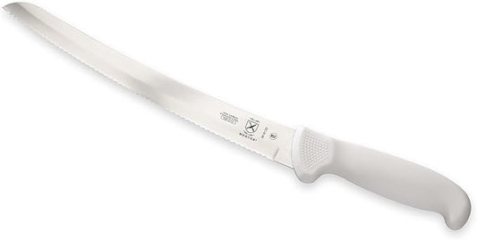 Mercer Culinary Ultimate White 10" Curved Wavy Edge Bread Knife, White