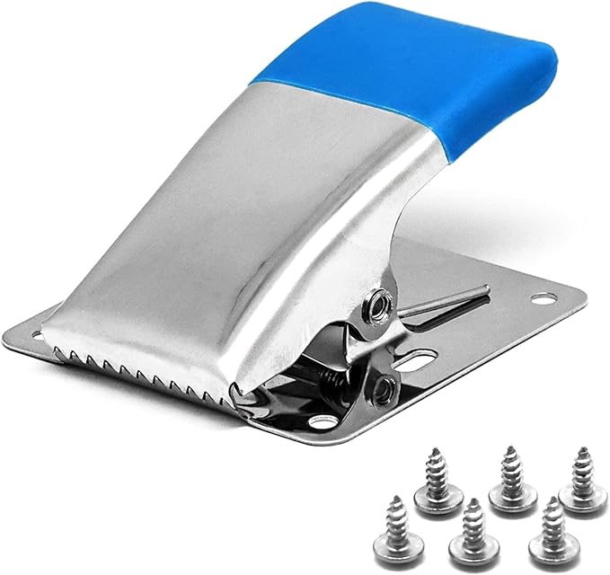 Fish Cleaning Board Tools Fillet Clamp w/Screws Deep-Jaw Fish Tail Clip Board for Scaling Table Bait (Sky Blue)