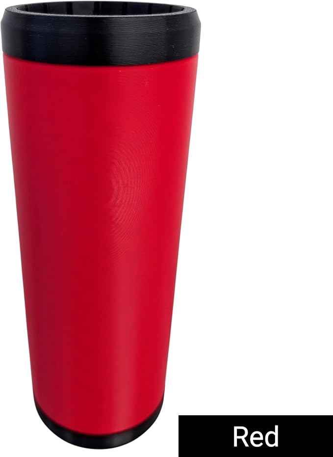 Beerzooka Double Tactical Reload Can Holder, Red | Fits 2 Standard 12oz Cans, Made in USA, 3D-Printed Plastic, Black Rim Design, For Camping and Tailgating
