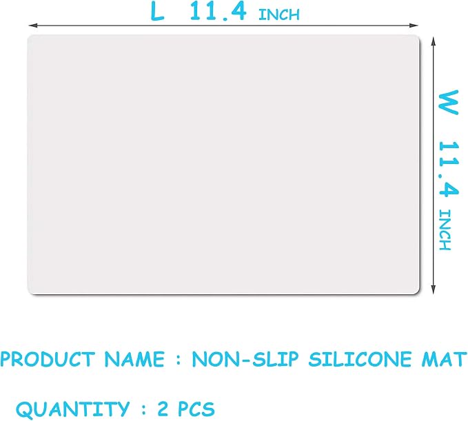 Clear Silicone Mats for Crafts: 11.4"W x 11.4"L 2Pcs Heat Resistant Nonslip | Nonstick 0.8mm Silicone Countertop Protector Mat - Silicone Sheet for Jewelry Epoxy Resin Glitter Slime DIY Translucent